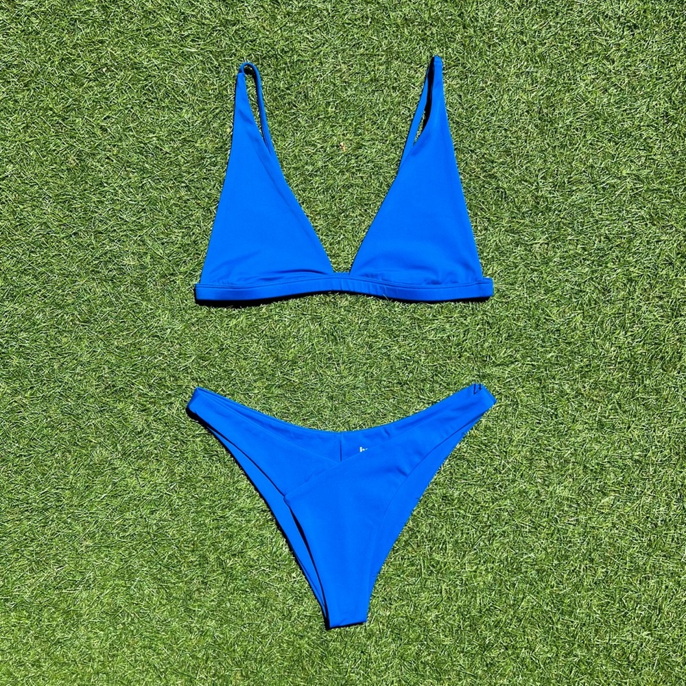 Blue Triangle Bikini Set - Women's Swim